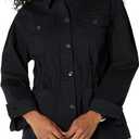 Amazon Essentials Womens Relaxed- Fit Dropped Shoulder Midweight Cotton Twill Jacket (Black)