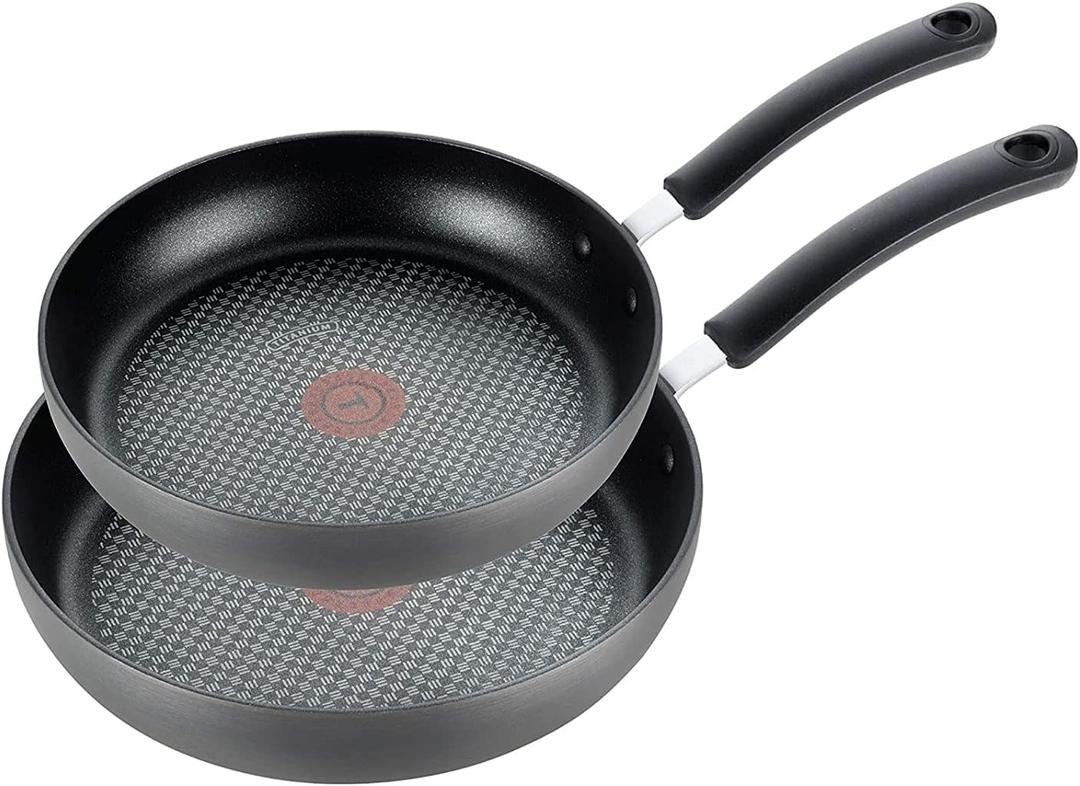 T-Fal Ultimate Hard Anodized Nonstick Fry Pan Set 2 Piece, 8, 10 Inch, Oven Broiler Safe 400F, Kitchen, Cookware, Pots and Pans Set Non Stick, Frying Pans, Dishwasher Safe, Onyx