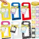 12Set Back to School Teacher Gifts Bulk Composition Book Cup Drink Carrier with Handle Greeting Card Red Blue Lined Crayon Design for Back to School Teacher Student Classroom Appreciation Party Favors