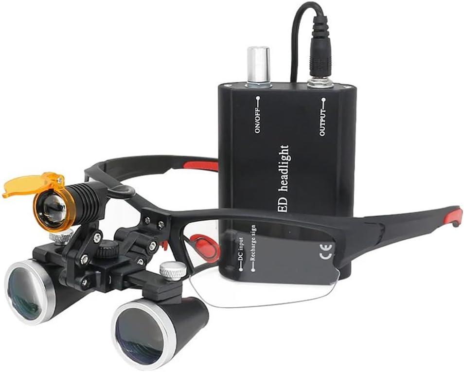 Dental Loupes with Light 2.5X 3.5X Surgical Binocular Magnifier & Dental Headlight with Filter (2.5X-420)