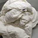 APSMILE Oversized King Luxury Organic Cotton All Season Down Feather Fibers Comforter, High Fill-Power Medium Warmth Duvet Insert (120x98, Ivory White)