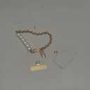 KEESOO Original Korean Chic Pearl Gold Leather Phone Charm, Versatile with Premium Gold Metal Phone Tab (Lustrous Silver)