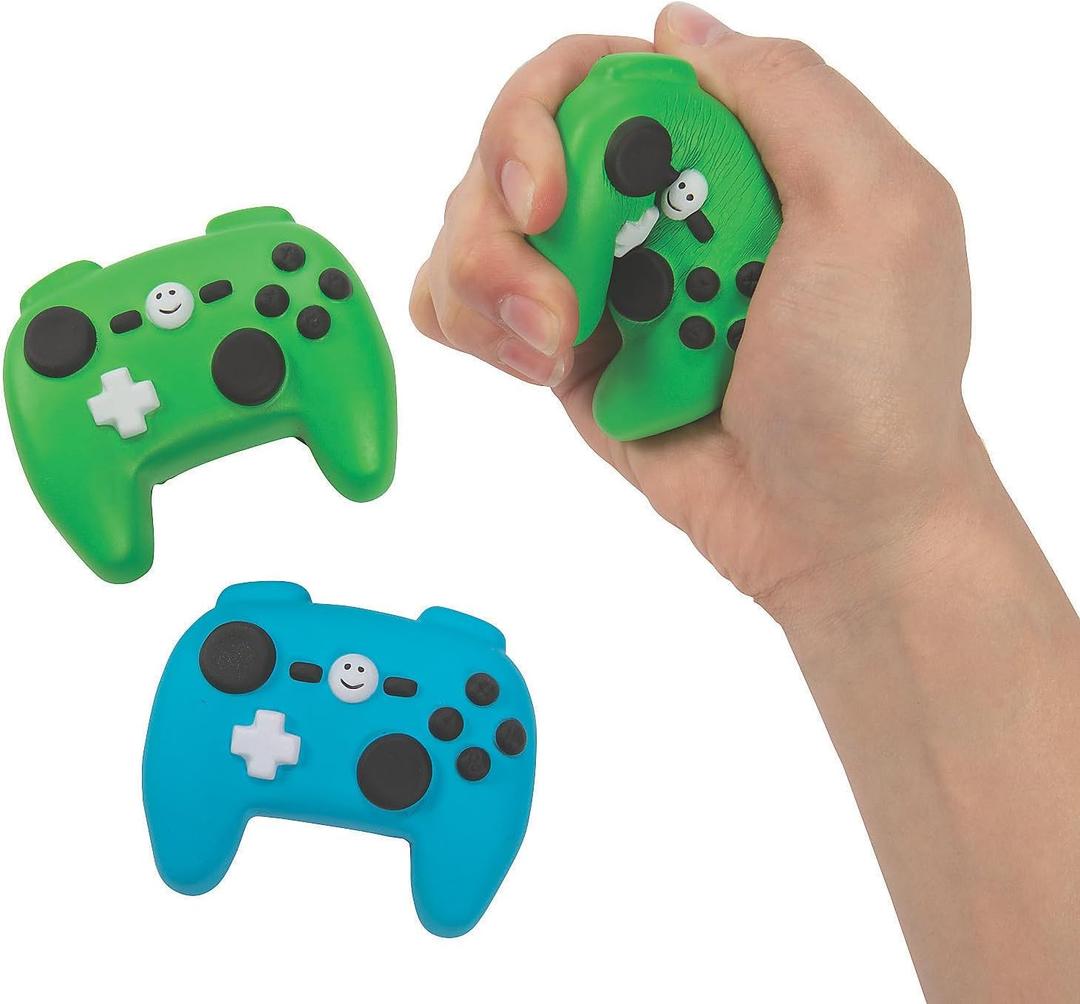 Fun Express Gamer Video Game Controller Shaped Stress Toy - Set of 12 - Game Party Favors