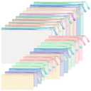 BAYTORY 24Pcs Mesh Zipper Pouch File Bags, Waterproof Clear File Pouch, Assorted Color File Pockets, Large Capacity Plastic Document Jackets, Organizing for Travel School Office and Home (Colorful)