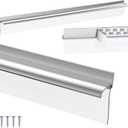 25" Chrome Framed Shower Door Replacement Drip Rail with Shower Door Bottom Sweep and 3 Applied Mounting Tape 