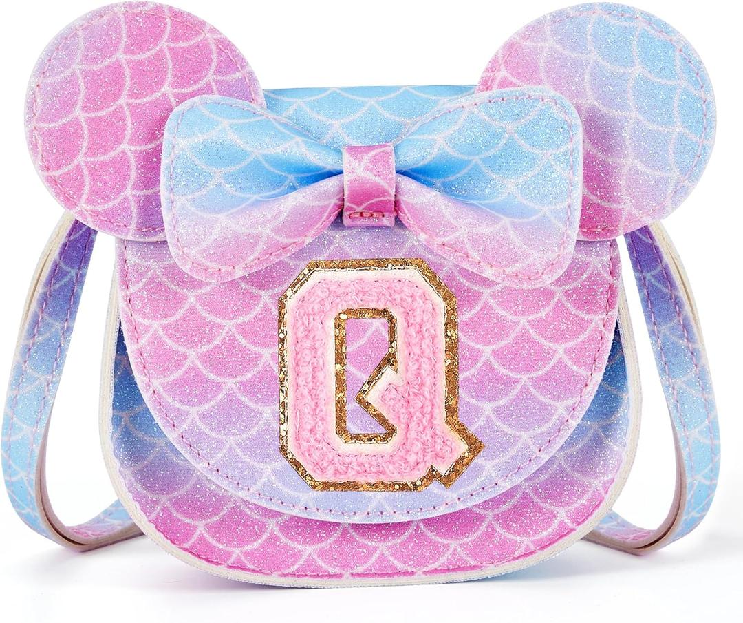 Toddler Purse Gifts for Girls, Little Girl Purse Kids Wallet Crossbody Bag Toys Birthday Gift for Girl (Q, Mermaid Purple)