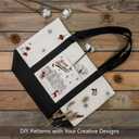 TOPDesign 1 Pack Canvas Tote Bag with an External Pocket, Reusable Grocery Shopping Bag, Top Zipper Closure, Daily Essentials (Black/Natural Pack of 1), 21" x 15" x 6",  Large