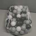 Soft Plastic Ball Pit Balls, 100 200 500pcs Plastic Toy Balls for Kids, Crush Proof Stress Balls for Baby Toddler Birthday Party, Ball Pits Play Tent, Baby Pool Water Toys, Party Decoration (Black+Light Gray+White)