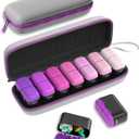 Weekly Pill Organizer, 7 Day Travel Medicine Pill case with Moisture-Proof Silicone Lid, AM PM Daily Pill Organizer 2 Times a Day for Vitamins & Supplements, Pocket-Size Pill Case(Purple)