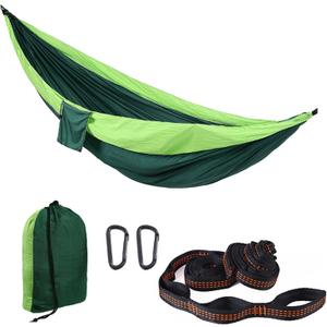Outdoor Large Hammock for Camping Hammocks Gear for The Backpacking Survival Travel Portable Lightweight Parachute Nylon,Sturdy and Durable Up to 660lbs (Green)