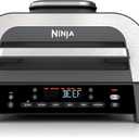 Ninja DG551 Foodi Smart XL 6-in-1 Indoor Grill with Air Fry, Roast, Bake, Broil, & Dehydrate, Foodi Smart Thermometer, 2nd Generation, Black/Silver