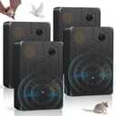 2026 Ultrasonic Bird Repellent Devices Woodpecker Repellent Outdoor for Attic Pigeon Deterrent Goose Repellent Rechargeable Bats Repellent Indoor to Keep Birds Away from Porch Balconies 4 Pack