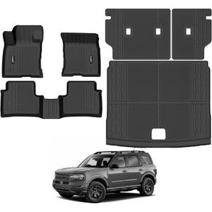 Floor Mats for Ford Bronco Sport 2021-2025 2026(Not for Bronco or 4 Door), Trunk Mat and Backrest Mat All Weather TPE Protector for Ford Bronco Sport Accessories