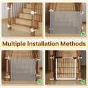 No-Drill Baby Gate Banister Adapter, 2-Pack Stairway Mounting Kit for Mesh, Metal & Retractable Gates, Fits 1 1/2"3 1/3" Round or Square Posts for Stairway, Patio, and Doorway, White