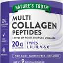 Nature's Truth Multi Collagen Peptide Powder | 9 oz | Type I, II, III, V, X | Unflavored | Non-GMO & Gluten Free Supplement, Best By 01, 2027
