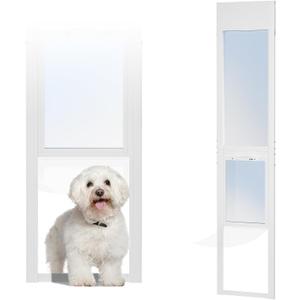 Dog Door for Sliding Glass Door with Lock, Doggy Door for Sliding Glass Doors Small Dog Up to 80lb, Sliding Door Doggie Door Insert, Adjustable Height 68.90" to 74.80", No-Cut Required & Easy Set Up
