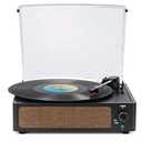 Vinyl Record Players Vintage Turntable with Speakers Belt-Driven Turn Tables Support 3-Speed, Bluetooth Wireless Playback, Headphone, AUX-in, RCA Line LP Phonograph Auto Stop Retro Black