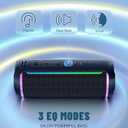Ortizan Portable Bluetooth Speaker (3nd Gen), Bold 40W Sound with DSP Bass Boost, IPX7 Waterproof, 30Hrs of Playtime, TWS, BT 5.3, Colorful Lights, EQ, USB, Wireless for Home, Outdoor, Party - Black