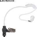 Two Way Radio Headset Compatible with Baofeng, Kenwood 2 Pin Walkie Talkie Surveillance Earpiece with Mic PTT, Acoustic Tube