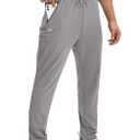 G Gradual Men's Sweatpants with Zipper Pockets Tapered Joggers for Men Athletic Pants for Workout, Jogging, Running (Light Grey, Large)