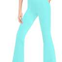 Girls' Leggings Cross Flare Pants with Pockets Black Soft Stretchy High Waisted Pants for Kids Child Yoga Dance