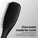 Tangle Teezer Ultimate Detangler Curly Hair Brush, 3C to 4C, Black | Patented two-tier, firm-flex teeth detangle, reduce breakage & frizz on wet or dry hair; hairbrush for curly to coily hair