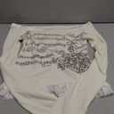 Grunge Off Shoulder Tops Women Long Sleeve Fitted 2000s Goth Emo Music Shirt Teen Girls Vintage Y2k Graphic Tee (Small, White)