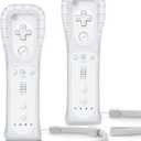 Wii Controller 2 Pack, Wii Remote Controller, with Silicone Case and Wrist Strap, TIANHOO Remote Controller for Wii/Wii U, White