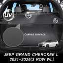Sze Cargo Cover for Jeep Grand Cherokee L 2021-2024 2025 2026 (3 Row,WL) Accessories Retractable Trunk Cover Black Rear Trunk Security Cover Shielding Shade Waterproof-New Upgrade
