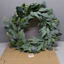 Green Eucalyptus Wreath 26 Inch Greenery Wreaths for Front Door Artificial Spring Summer Wreath with Green Eucalyptus Leaf for All Seasons Home Farmhouse Wall Porch Decor