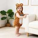 Halloween Baby Animal Plush Costume Kids Cartoon Onesie Pajamas Homewear Outfit Infants Jumpsuit (2-24, Bear)