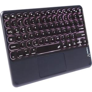 Slim Portable Wireless Bluetooth Keyboard,10 inch 7 Colors Backlit Rechargeable Keyboard for Android Tablet Cell Phone Smartphone iOS Windows Universal Devices (Black)