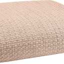 Elvana Home 100% Cotton Bed Blanket, Breathable Bed Blanket Twin Size, Cotton Thermal Blankets Twin, Perfect for Layering Any Bed for All Season, Beige (Twin (60"x90"))