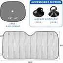 Sun Walker Car Windshield Sun Shade, UV Protection Auto Windscreen Shield Cover Heat Blocker, Foldable Front Window Sunshades for Most Sedans Trucks SUVs, Car Accessories