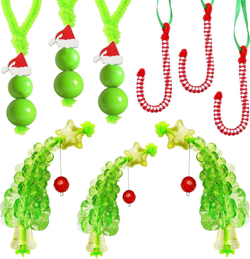 Bmmff 30Pcs Christmas Crafts for Kids Adults,Christmas Beaded Ornament Kit Decor DIY Accessories for Xmas Tree Decorations Holiday Party Supplies Decorations