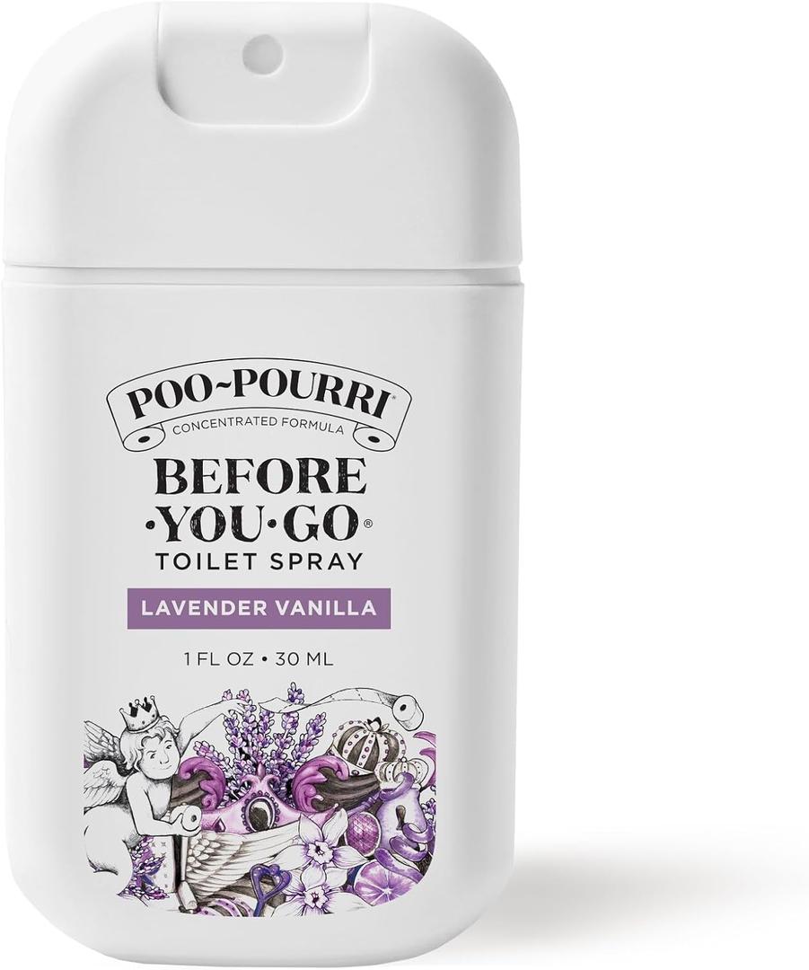 Poo-Pourri Before-You-Go Pocket Toilet Spray, Travel Essentials, Lavender Vanilla, 1 Fl Oz, Up to 50 Uses, On-The-Go Bathroom Odor Deodorizer with Essential Oils, TSA Approved Size (3 pack)