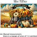 71x43 Inchs Happy Fall Banner Autumn Sunflower Pumpkin Backdrop Outdoor Indoor Decorations Fall Thanksgiving Truck Banner Baby Shower Background Photo Booth Props Party Supplies