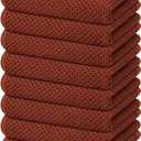 Homaxy 100% Cotton Waffle Weave Kitchen Dish Towels, Ultra Soft Absorbent Quick Drying Cleaning Towel, 13 x 28 Inches, 8-Pack, Rust