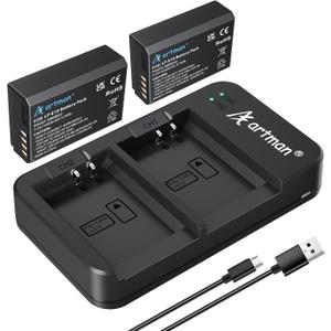 Artman LP-E10 Battery 2-Pack 1600mAh and Rapid Dual USB Charger for Canon LP E10, EOS Rebel T7 T6 T5 T3 T100, Kiss X50 X70 X80 X90, EOS 1100D 1200D 1300D 1500D 2000D 3000D 4000D Digital Cameras