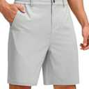 G Gradual Men's Golf Shorts with 5 Pockets 9" Light Weight Stretch Quick Dry Casual Dress Work Shorts for Men(Glacier Grey,S)