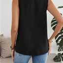 SHENHE Women's Tank Tops V Neck Sleeveless Tunic Top Loose Fit Dressy Flowy Work Blouse (Black, L)