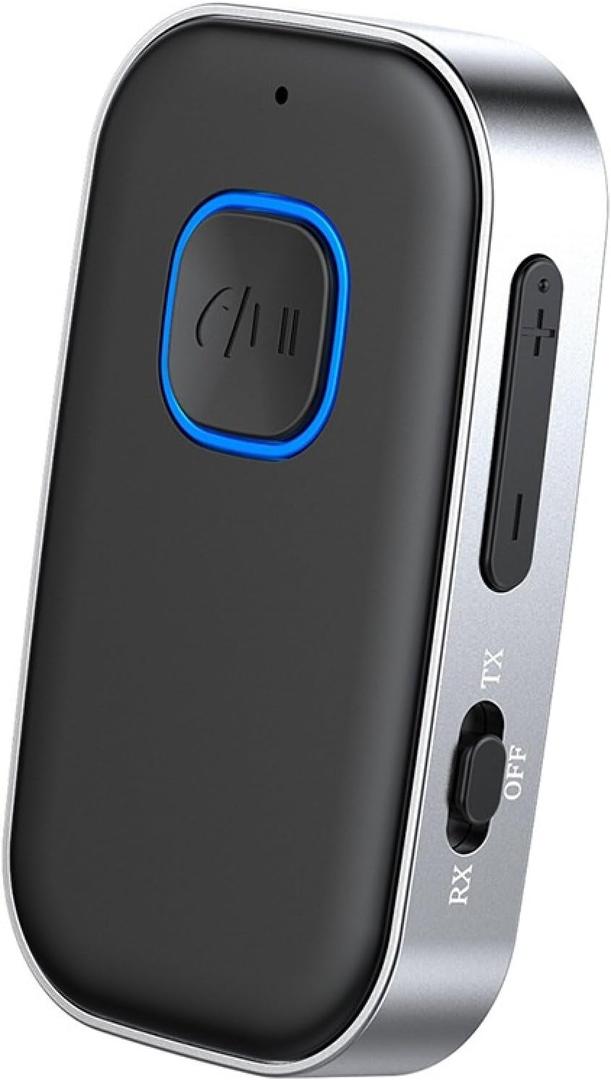 5.0 Bluetooth Transmitter Receiver for TV to 2 Headphones, Bluetooth Stereo Audio Adapter with AUX 3.5mm Jack for TV, PC, Speakers, Car Audio System