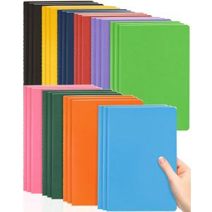 Dynta A5 Lined Notebooks Bulk 5.5 x 8.3 Inches Small Journals 30 Packs College Ruled Colored Soft Cover and Thick Paper for School or Office, 30 Sheets/60 Pages, 10 Colors