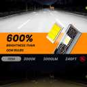 Compatible For 2006-2017 Ford Fusion High/Low Beam Fog Light Bulbs Kit, 600% Brightness 6500K White, Plug-N-Play, Pack of 6