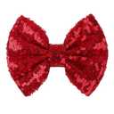 4 x Hair Clip with 5 inches Sequins Large Bow for Girls Toddler Hair Accessories Women Teens Babies Gifts - Red