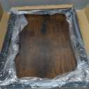 Simple Trending C Shaped End Table, TV Tray for Couch, Small Side Table with Metal Frame, for Living Room Bedroom, Rustic Brown