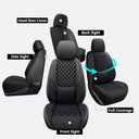 Wrangler Seat Covers 2018-2026 Full Set, Waterproof Leather Interior Sets with Lumbar Support Custom Fit for Jeep Wrangler JL 4 Door Unlimited Sahara/Sport/Rubicon X 392 Willys, Black
