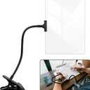 5X Magnifying Glass with Clip for Reading, 10x6 inch Large Full Page Magnifier with Clamp Adjustable Flexible Gooseneck, Clip on Magnifying Glass for Daily Hobbies, Painting, Crafts, Embroidery
