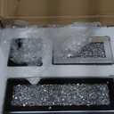 Silver Rectangle Glass Vases for Decor: Hewory Tall Crushed Diamond Mirror Vase for Centerpieces - Large Decorative Mirrored Containers for Dried Flowers, Bling Big Crystal Vases for Home Decoration