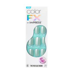 Kiss Impress No Glue Mani Press On Nails, ColorFX, 'After Hours', Blue, Short Size, Squoval Shape, Includes 30 Nails, Prep Pad, Instructions Sheet, 1 Manicure Stick, 1 Mini File